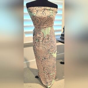The Limited Paisley Strapless Maxi Dress